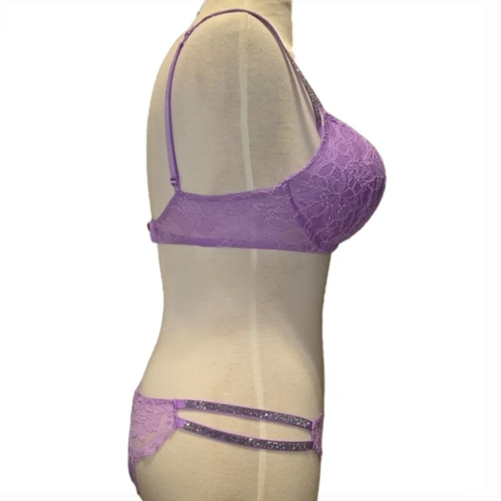 Shine Bombshell & Brazilian Matching Lingerie Set 32D/Small - Victoria’s Secret